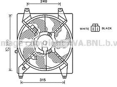 Ventilator radiator HYUNDAI SANTA F II CM AVA HY7543