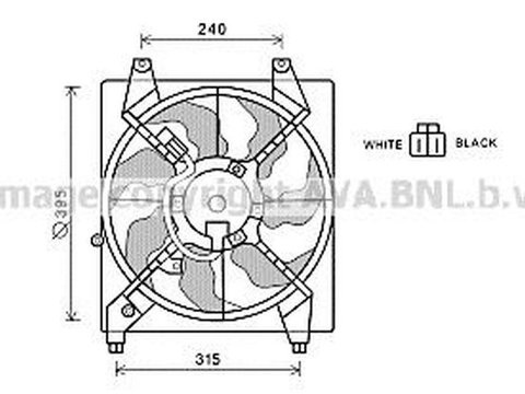 Ventilator radiator HYUNDAI SANTA F II CM AVA HY7528