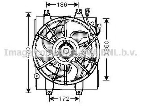 Ventilator radiator HYUNDAI SONATA II Y-2 AVA HY7510