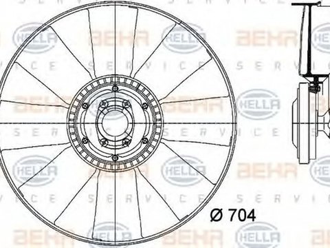 Ventilator radiator IVECO EuroTech MP HELLA 8MV376728161