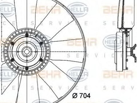 Ventilator radiator IVECO EuroTech MP HELLA 8MV376727141