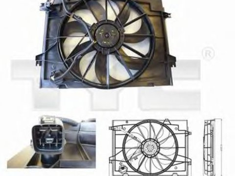 Ventilator radiator KIA SPORTAGE (JE_, KM_) (2004 - 2016) TYC 817-0001