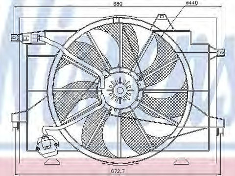 Ventilator, radiator KIA SPORTAGE (JE, KM) (2004 - 2016) NISSENS 85366 piesa NOUA