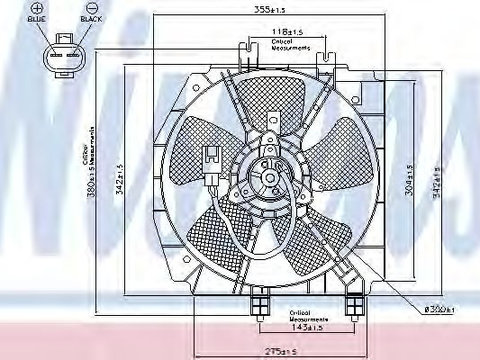 Ventilator radiator MAZDA PREMACY (CP) (1999 - 2005) NISSENS 85274