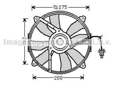 Ventilator radiator MERCEDES-BENZ CLK Cabriolet A208 AVA MS7521