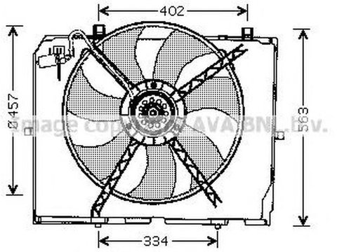 Ventilator radiator MERCEDES-BENZ E-CLASS combi S210 AVA MS7503