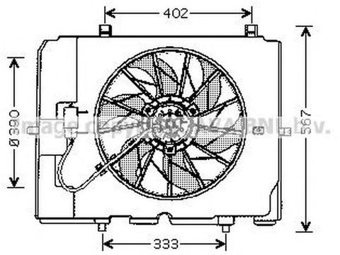 Ventilator radiator MERCEDES-BENZ E-CLASS combi S210 AVA MS7502