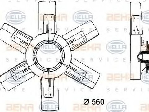 Ventilator radiator MERCEDES-BENZ LK LN2 HELLA 8MV376730251