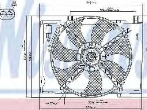 Ventilator, radiator MERCEDES-BENZ SLK (R170) (1996 - 2004) NISSENS 85290