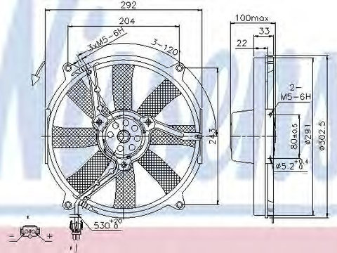 Ventilator, radiator MERCEDES CLK (C208) (1997 - 2002) NISSENS 85702 piesa NOUA