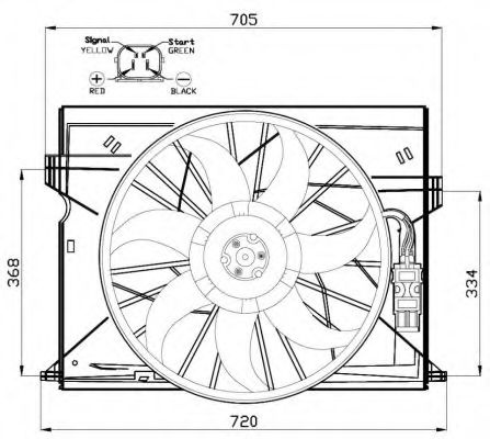 Ventilator, radiator MERCEDES CLS (C219) (2004 - 2011) NRF 47444 piesa NOUA