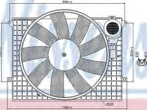 Ventilator radiator MERCEDES S-CLASS (W220) (1998 - 2005) NISSENS 85401