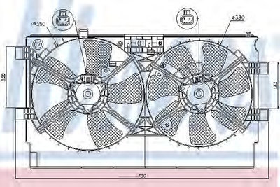 Ventilator radiator MITSUBISHI LANCER limuzina (CY