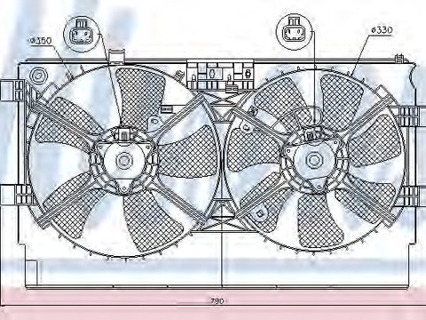 Ventilator radiator MITSUBISHI LANCER limuzina (CY/Z_A) (2007 - 2016) NISSENS 85635