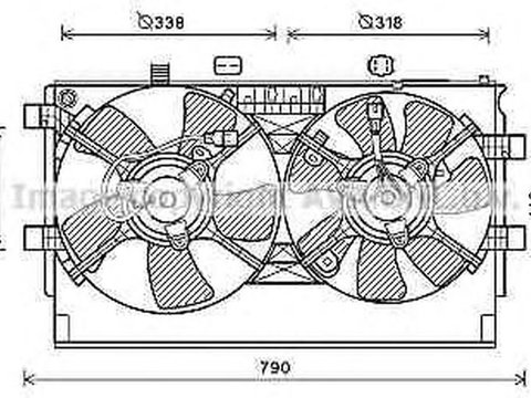 Ventilator radiator MITSUBISHI OUTLANDER II CW W AVA MT7529