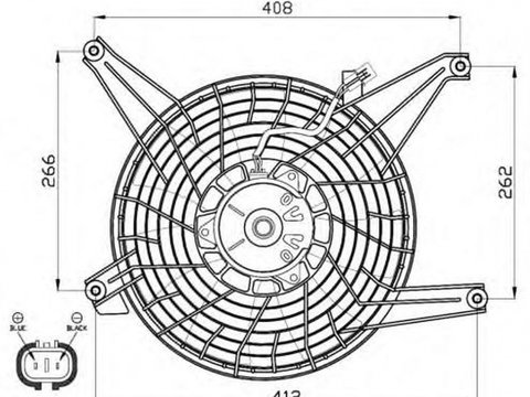 Ventilator radiator MITSUBISHI PAJERO III autoturism de teren deschis V6 W V7 W NRF 47468