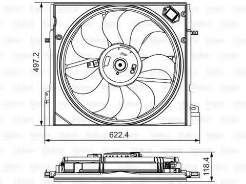 Ventilator radiator NISSAN QASHQAI (J11, J11_) (2013 - 2016) VALEO 698582