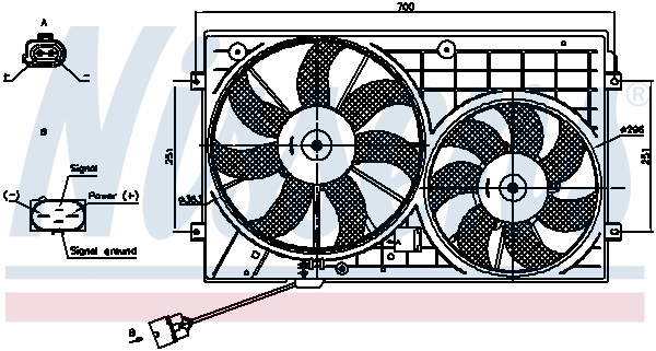 Ventilator, radiator NISSENS 85644 la ma
