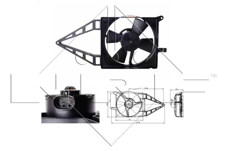Ventilator, radiator NRF 47020 compatibil cu OPEL COMBO Autoutilitara/limuzina spatioasa (71_) 1994 1995 1996 1997 1998 1999 2000 2001