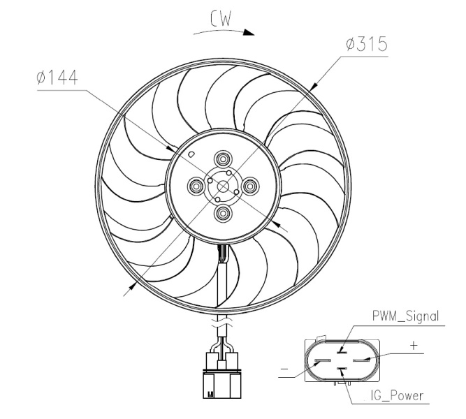 Ventilator, radiator NRF 47970 pentru masina VW TOURAN (5T1) 2015 2016 2017 2018 2019 2020