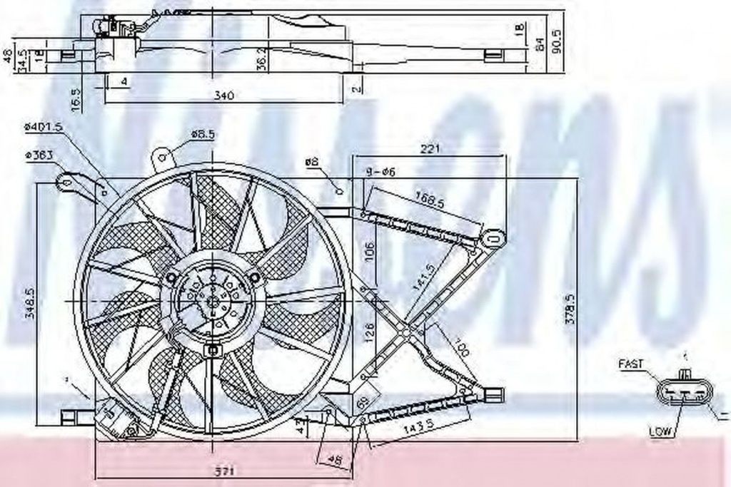 Ventilator radiator OPEL ASTRA G limuzina F69 NISSENS 85154