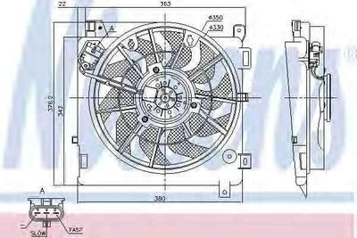 Ventilator radiator OPEL ASTRA H L48 NISSENS 85755