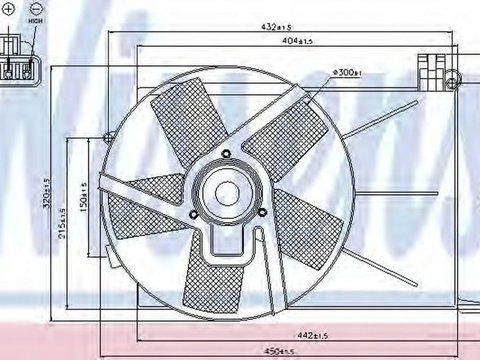 Ventilator radiator OPEL COMBO 71 NISSENS 85193
