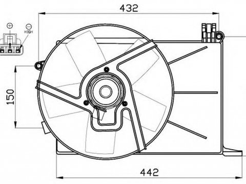 Ventilator radiator OPEL COMBO 71 NRF 47459