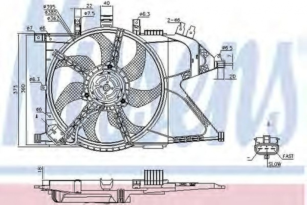 Ventilator radiator OPEL COMBO caroserie inchisa combi NISSENS 85195