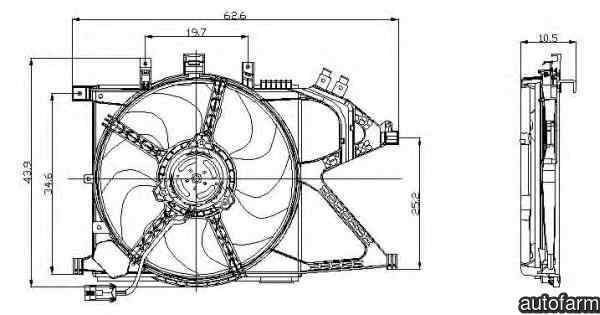 Ventilator, radiator OPEL COMBO caroserie inchisa/