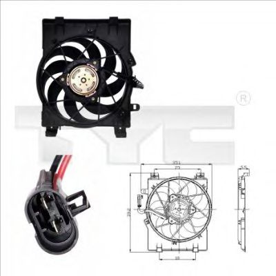 Ventilator radiator OPEL COMBO caroserie inchisa/combi (2001 - 2016) TYC 825-0001