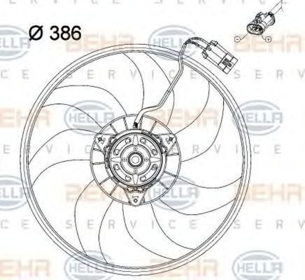 Ventilator radiator OPEL COMBO Tour HELLA 8EW351034431