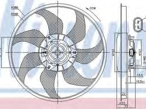 Ventilator radiator OPEL CORSA D NISSENS 85776