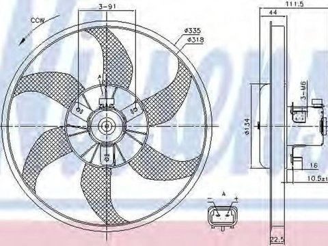 Ventilator radiator OPEL CORSA D NISSENS 85782