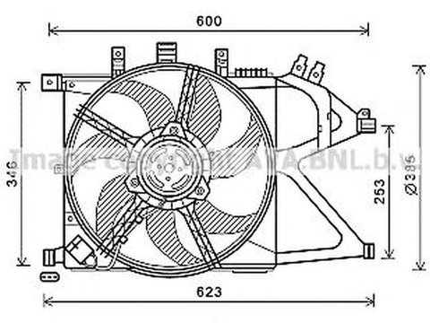 Ventilator radiator OPEL TIGRA TwinTop AVA OL7660