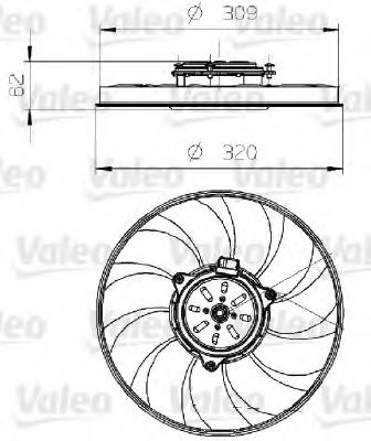 Ventilator radiator OPEL VECTRA C GTS (2002 - 2016) VALEO 696024