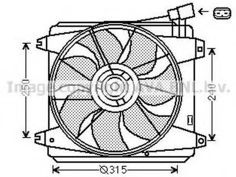 Ventilator radiator PEUGEOT 107 AVA TO7554