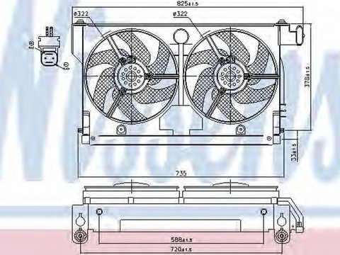 Ventilator radiator PEUGEOT 406 8B NISSENS 85661