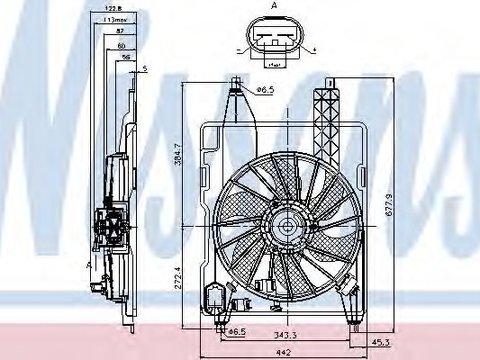 Ventilator, radiator RENAULT GRAND SCENIC II (JM0/1) (2004 - 2016) NISSENS 85706 piesa NOUA
