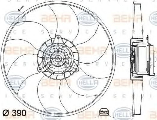 Ventilator radiator RENAULT LAGUNA I Grandtour K56 HELLA 8EW351041241