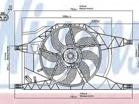 Ventilator, radiator RENAULT LAGUNA II (BG0/1) (2001 - 2016) NISSENS 85257 piesa NOUA