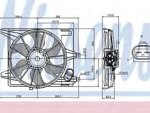 Ventilator radiator RENAULT LOGAN I combi (KS_) (2007 - 2016) NISSENS 85708