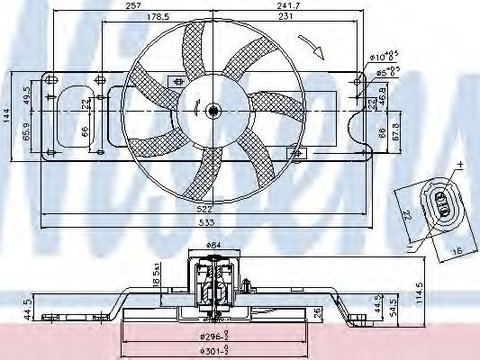 Ventilator radiator RENAULT LOGAN I combi (KS_) (2007 - 2016) NISSENS 85712
