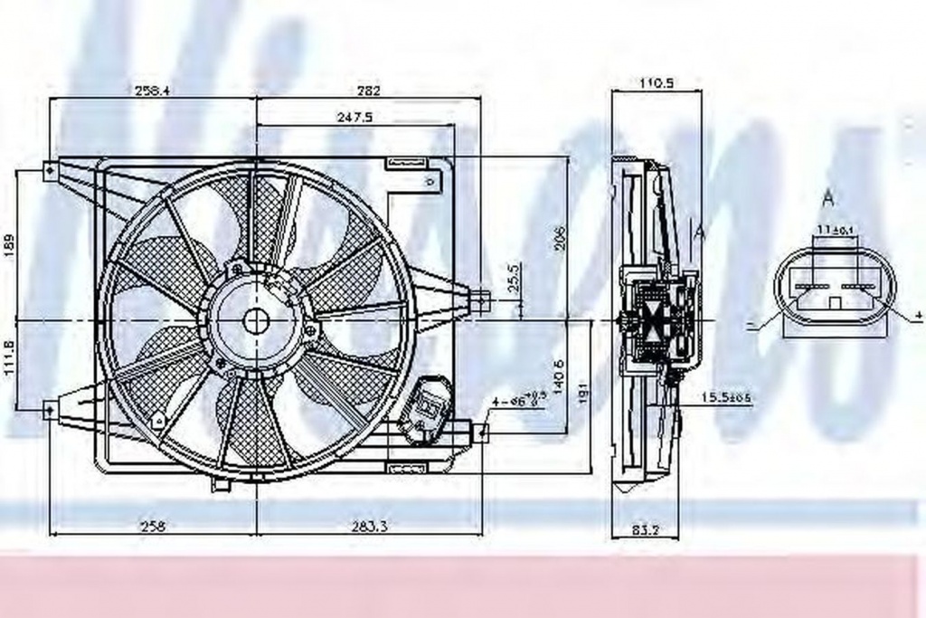 Ventilator radiator RENAULT LOGAN I LS NISSENS 85708