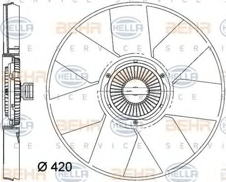 Ventilator radiator RENAULT MASTER III caroserie FV HELLA 8MV 376 758-261