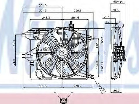 Ventilator radiator RENAULT SYMBOL I (LB0/1/2_) (1998 - 2016) NISSENS 85252
