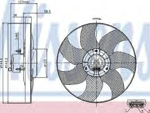 Ventilator radiator SEAT ALHAMBRA (7V8, 7V9) (1996 - 2010) NISSENS 85542