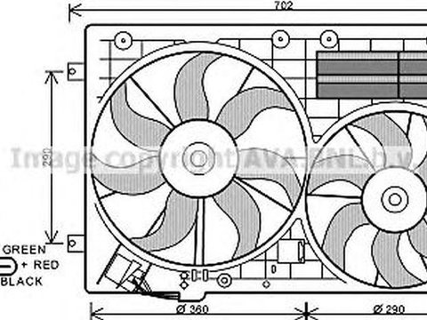 Ventilator radiator SEAT ALTEA XL 5P5 5P8 AVA VW7529