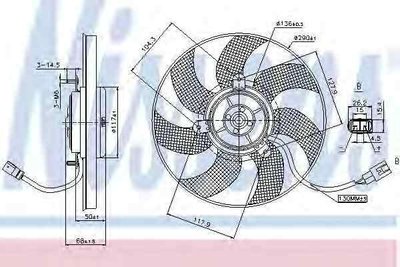 Ventilator radiator SEAT ALTEA XL 5P5 5P8 NISSENS 