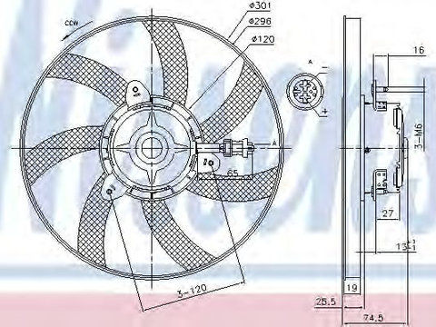 Ventilator radiator SEAT CORDOBA Vario (6K5) (1999 - 2002) NISSENS 85800